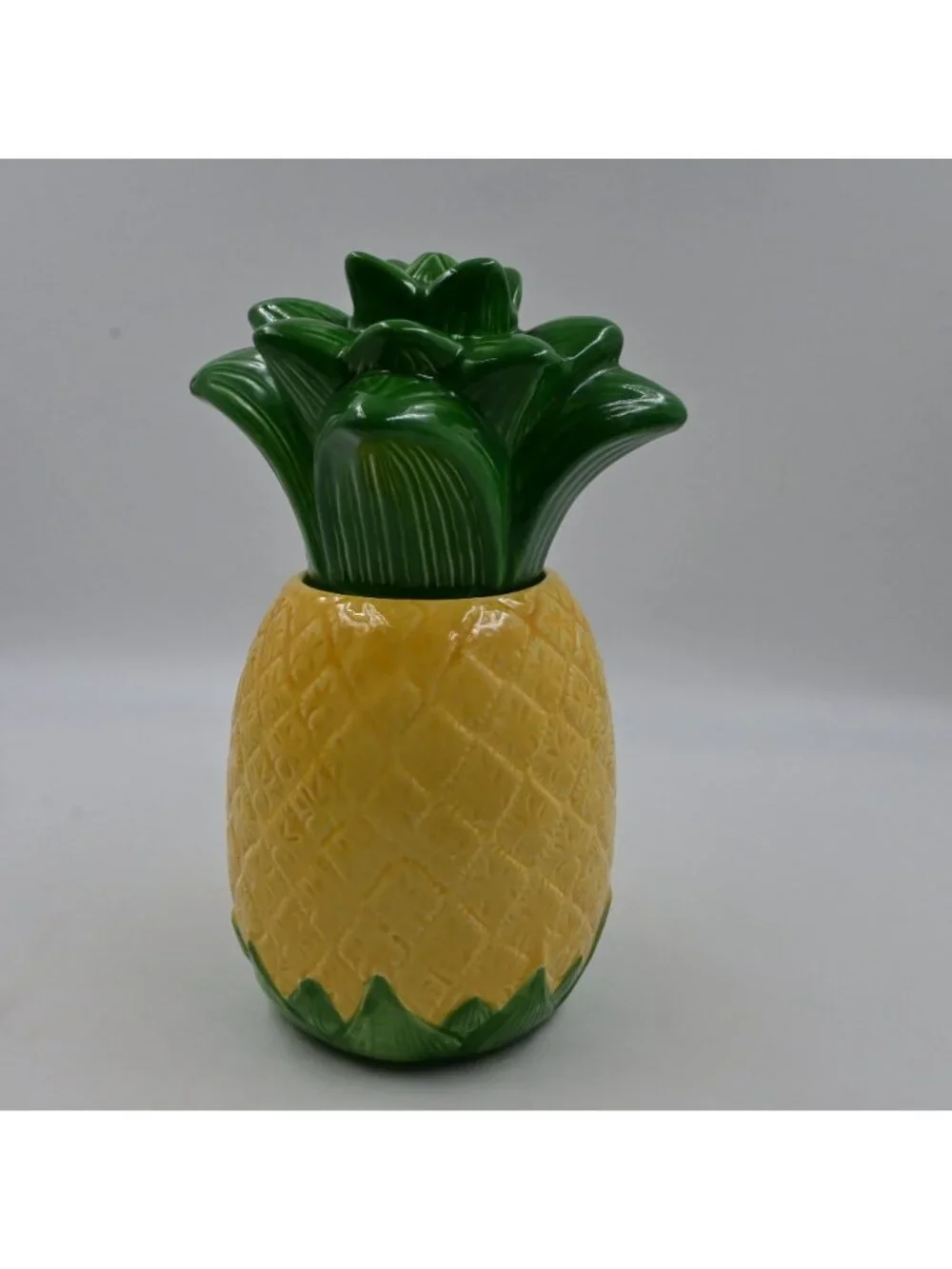 Treasure Craft Pineapple Cookie Jar Vintage 13